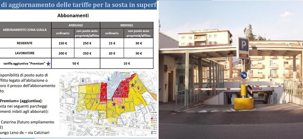 Dopo 15 anni aumenta il costo dei parcheggi a Rovereto, ecco il tariffario delle cinque zone divise per colori